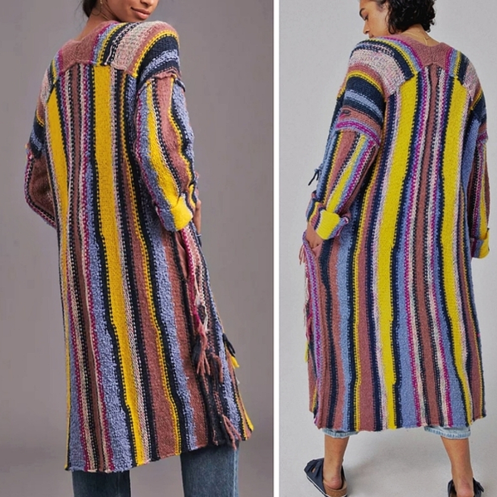 ANTHROPOLOGIE Pilcro Dreamer Deco Striped Duster Cardi $198/A WORK OF ART/2020' - Picture 11 of 16
